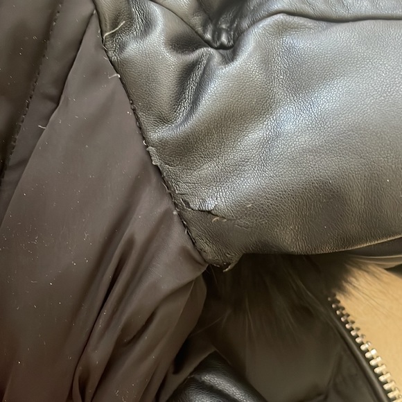 Nicole Benisti Leather-trim Down Jacket Black Size XS - Picture 12 of 16